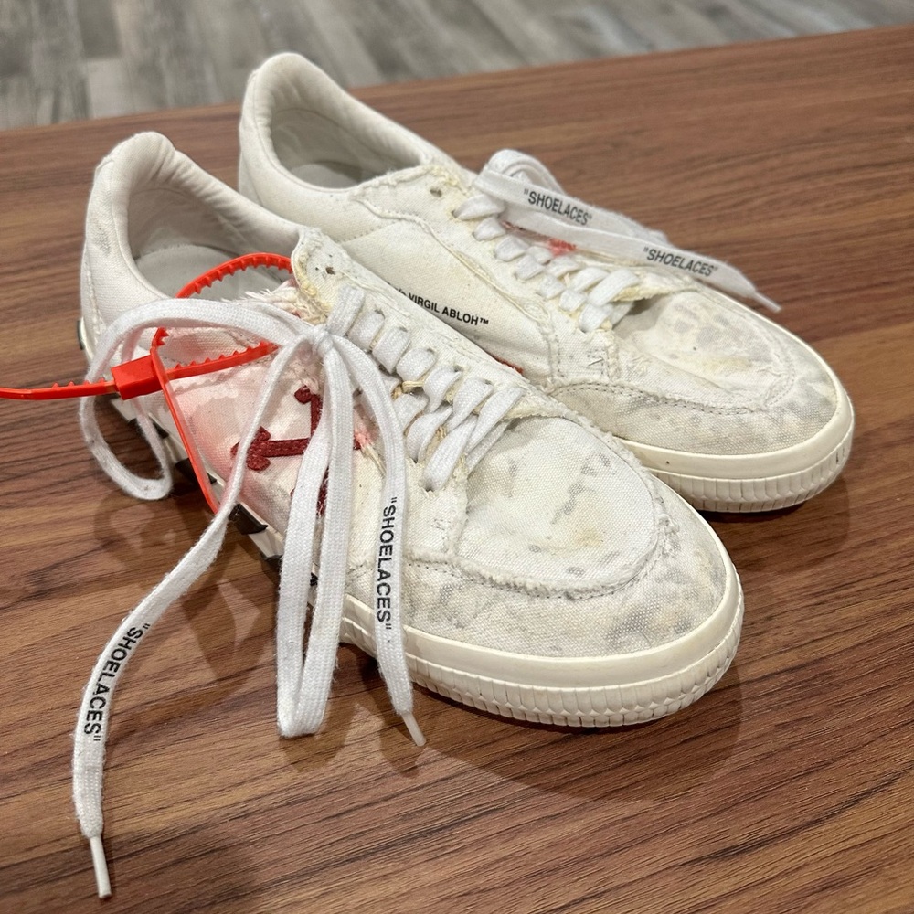 Off-White Canvas Sneakers - Heavily Worn